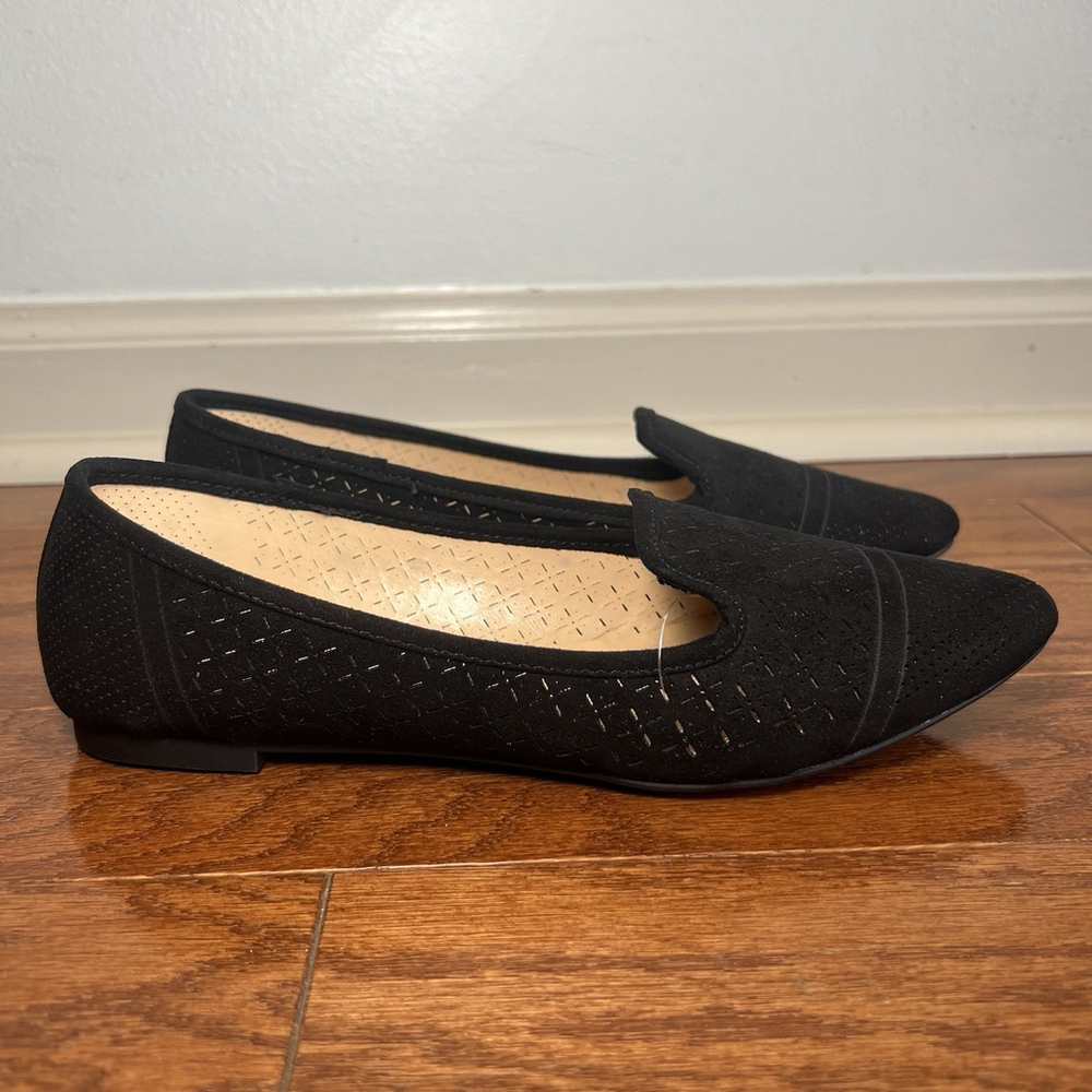XOXO Vancy Black Fabric Womens 6 M Ballet Flats Shoe NEW - Picture 2 of 12